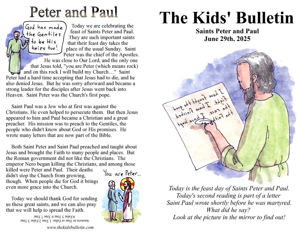 The Kids’ Bulletin for Sunday June 29th,&nbsp;2025