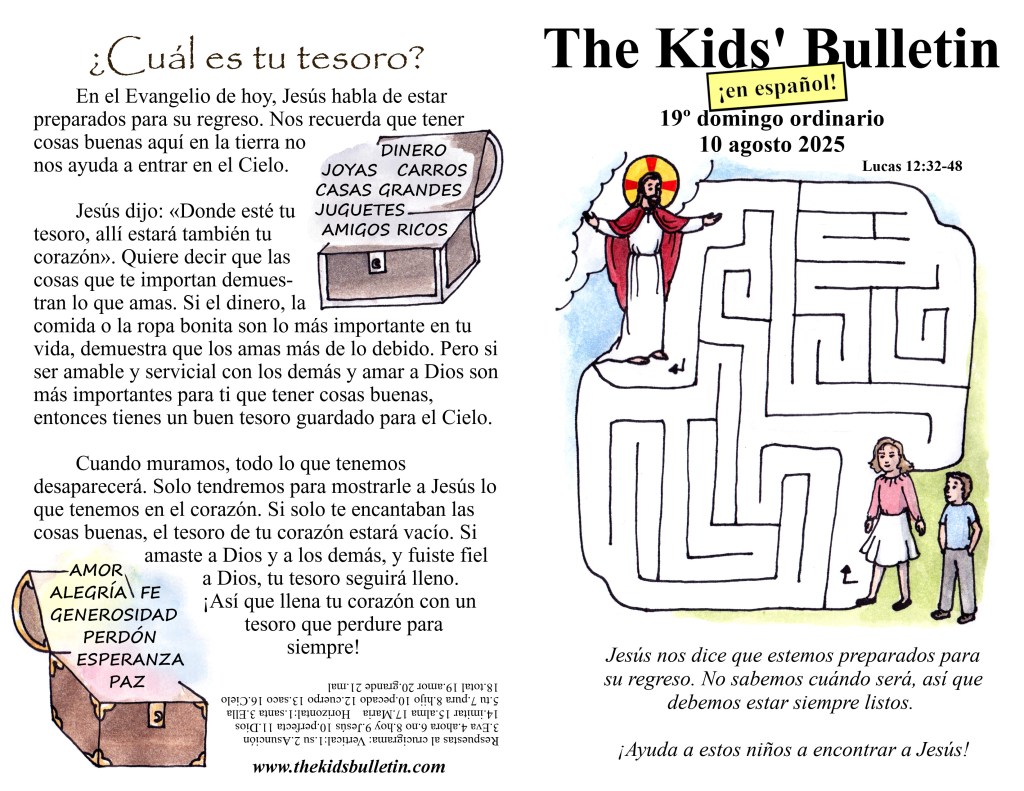 The Kids’ Bulletin en español: 19º domingo&nbsp;ordinario