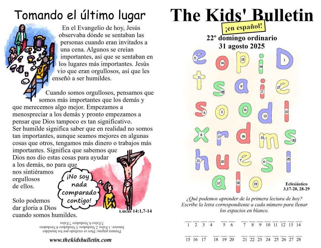 The Kids’ Bulletin en español: 22º domingo&nbsp;ordinario