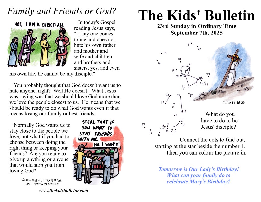 The Kids’ Bulletin for Sunday September 7th, 2025