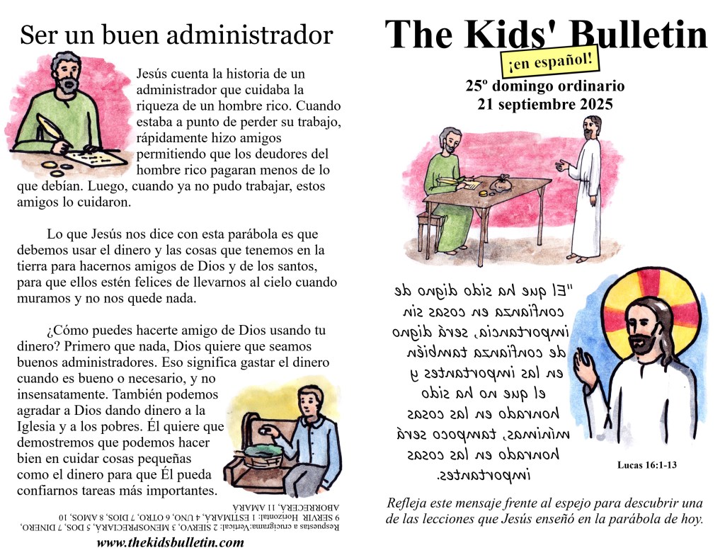 The Kids’ Bulletin en español: 25º domingo&nbsp;ordinario