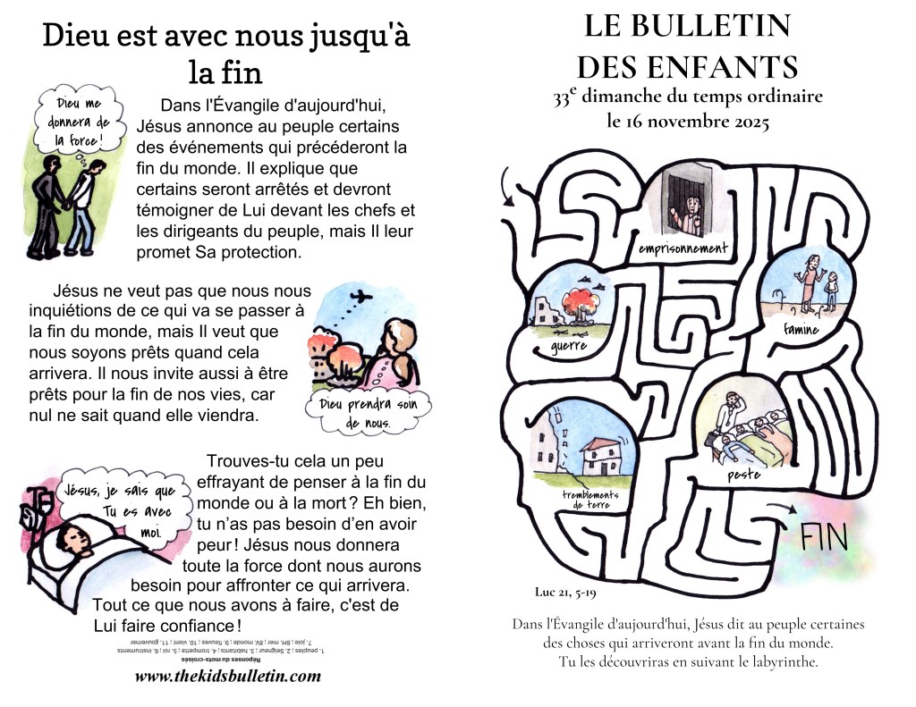 Le Bulletin des Enfants pour le 33e dimanche du temps&nbsp;ordinaire