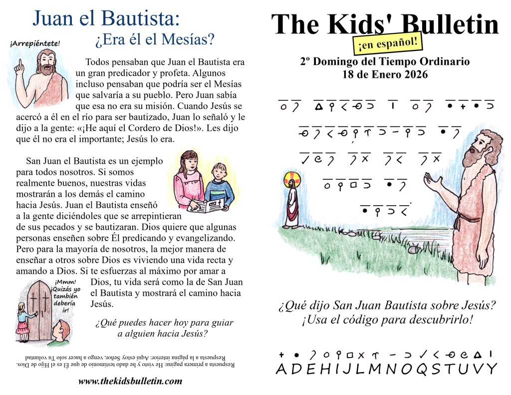 The Kids’ Bulletin en español: 2º Domingo del Tiempo&nbsp;Ordinario