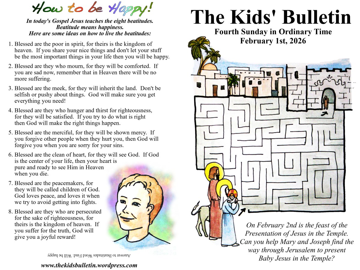 The Kids’ Bulletin for Sunday February 1st,&nbsp;2026