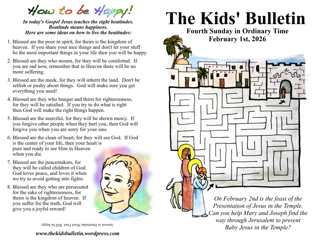 The Kids’ Bulletin for Sunday February 1st,&nbsp;2026