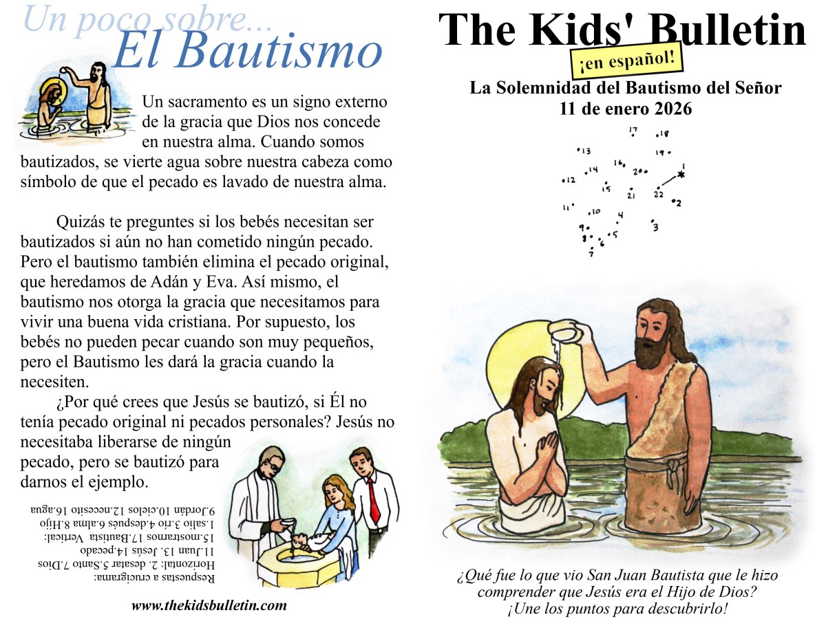 The Kids’ Bulletin en español: La Solemnidad del Bautismo del&nbsp;Señor