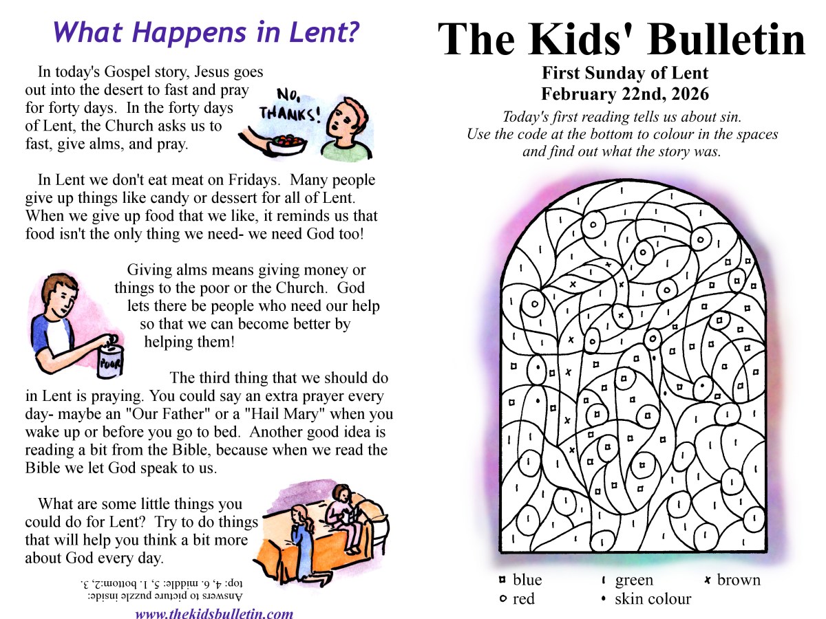 The Kids’ Bulletin for Sunday February 22nd,&nbsp;2026
