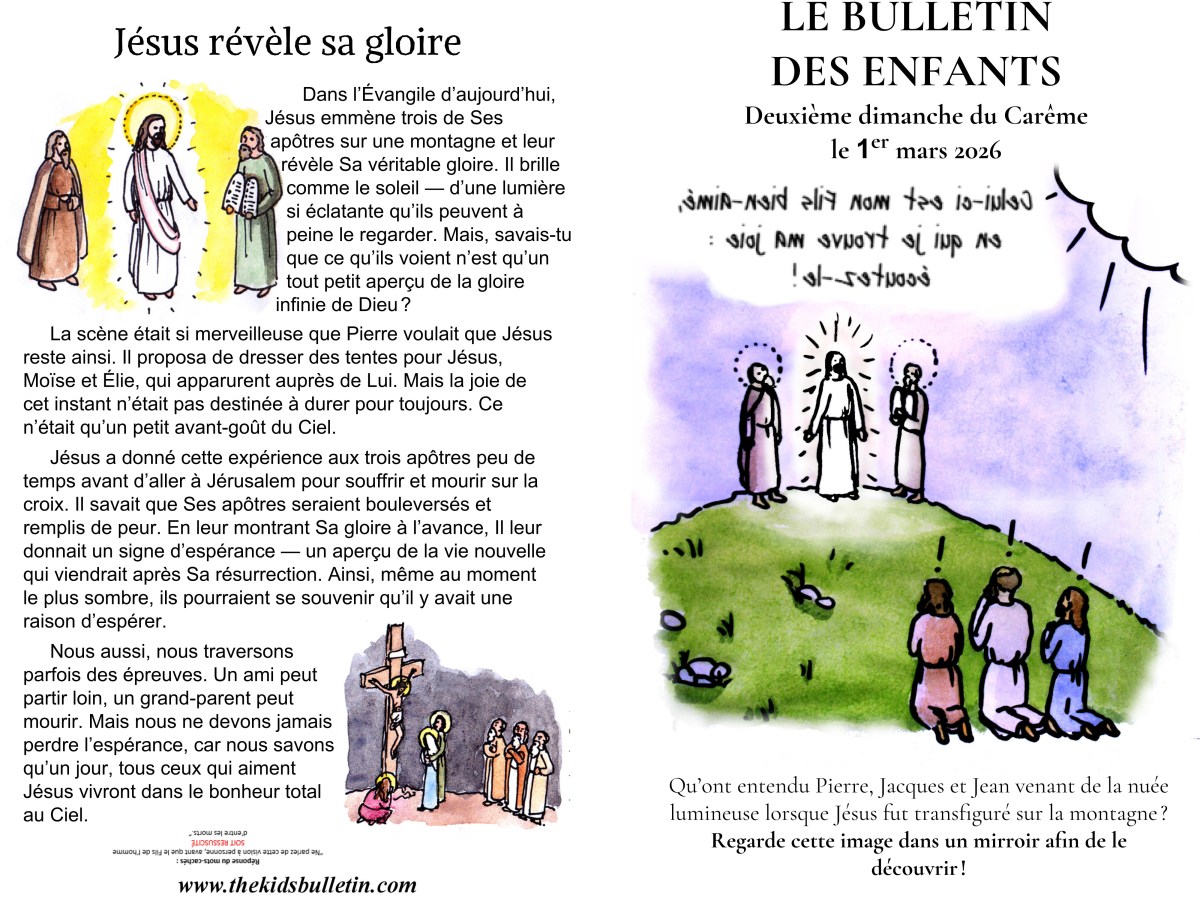 Le Bulletin des Enfants pour le Deuxième dimanche du&nbsp;Carême