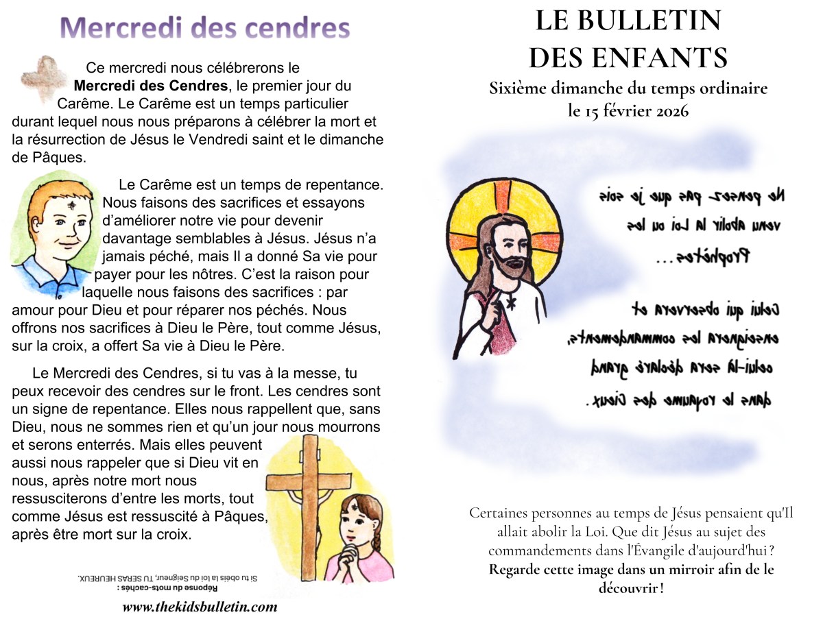 Le Bulletin des Enfants pour le sixième dimanche du temps&nbsp;ordinaire