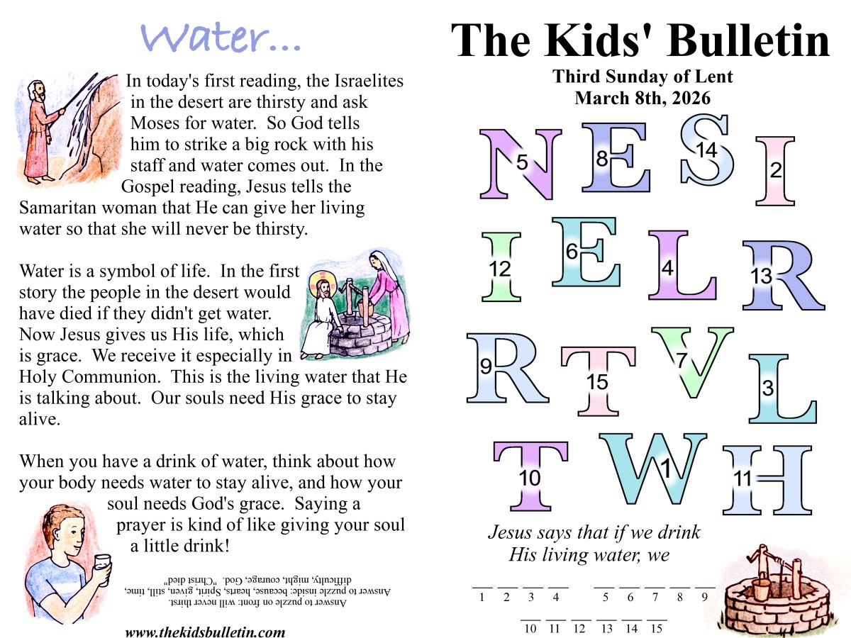 The Kids’ Bulletin for Sunday March 8th,&nbsp;2026