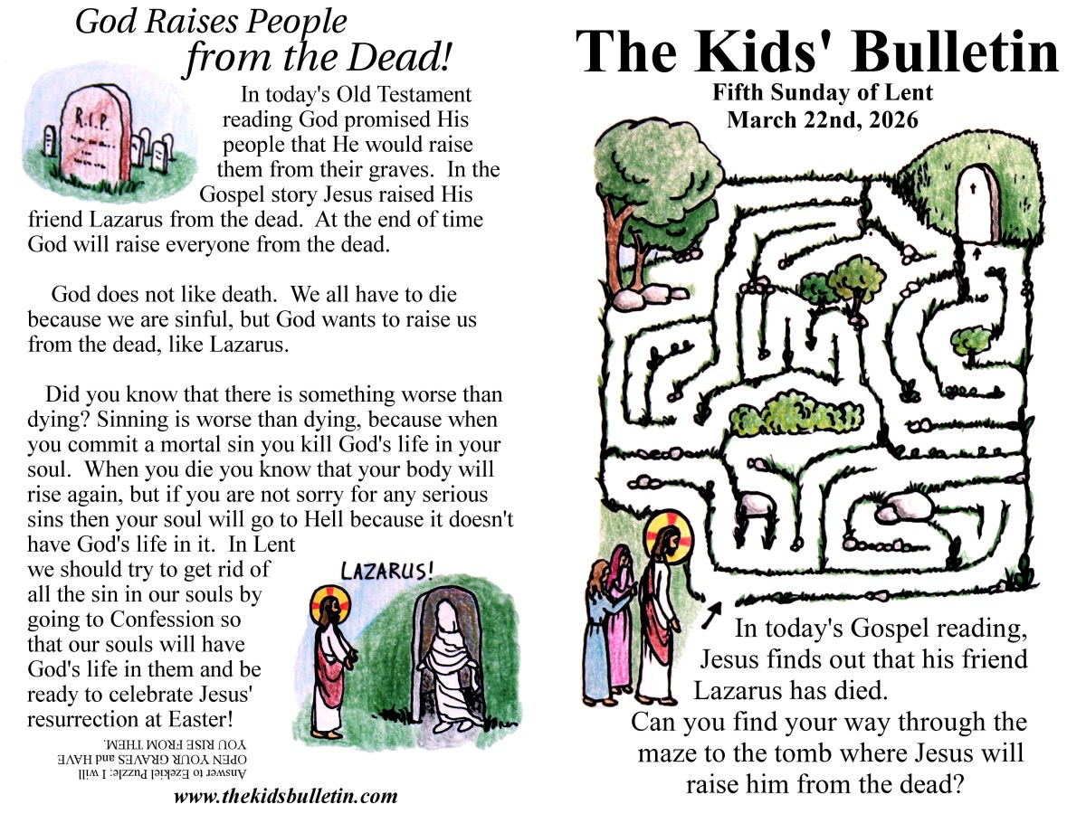 The Kids’ Bulletin for Sunday March 22nd,&nbsp;2026