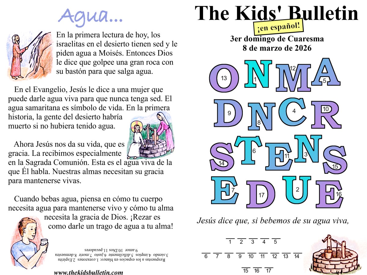 The Kids’ Bulletin en español: 3er Domingo de&nbsp;Cuaresma