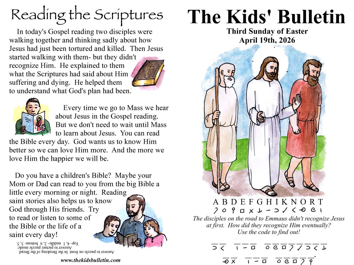 The Kids’ Bulletin for the Third Sunday of&nbsp;Easter