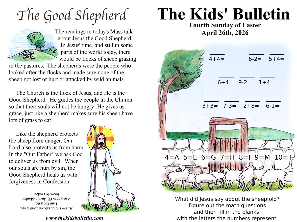 The Kids’ Bulletin for the Fourth Sunday of&nbsp;Easter