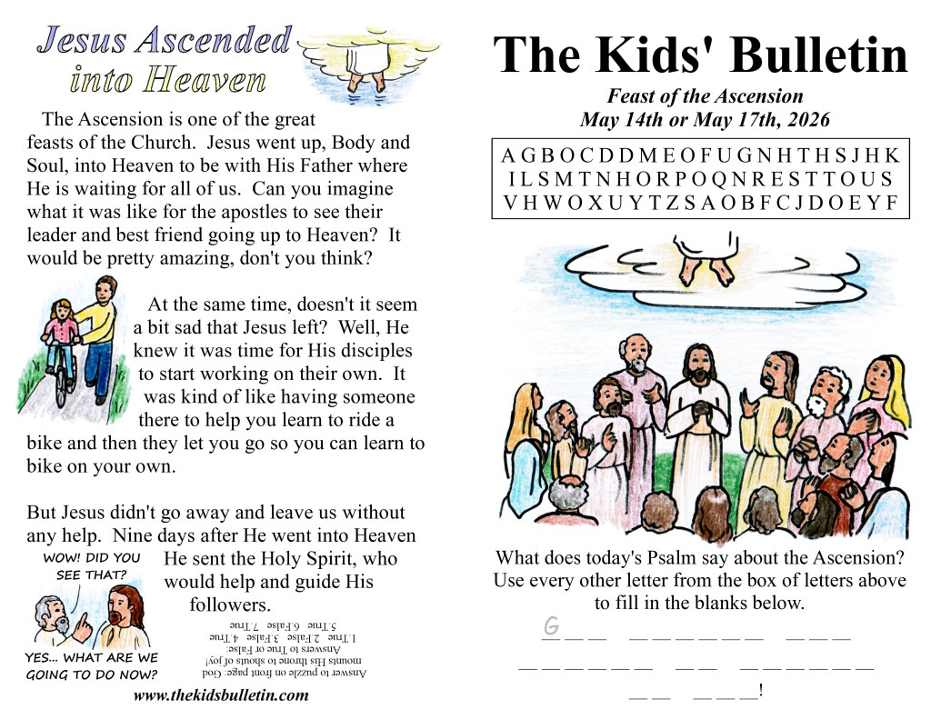 The Kids’ Bulletin for the Feast of the&nbsp;Ascension