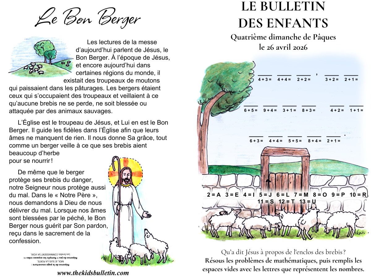 Le Bulletin des Enfants pour la Quatrième dimanche de&nbsp;Pâques