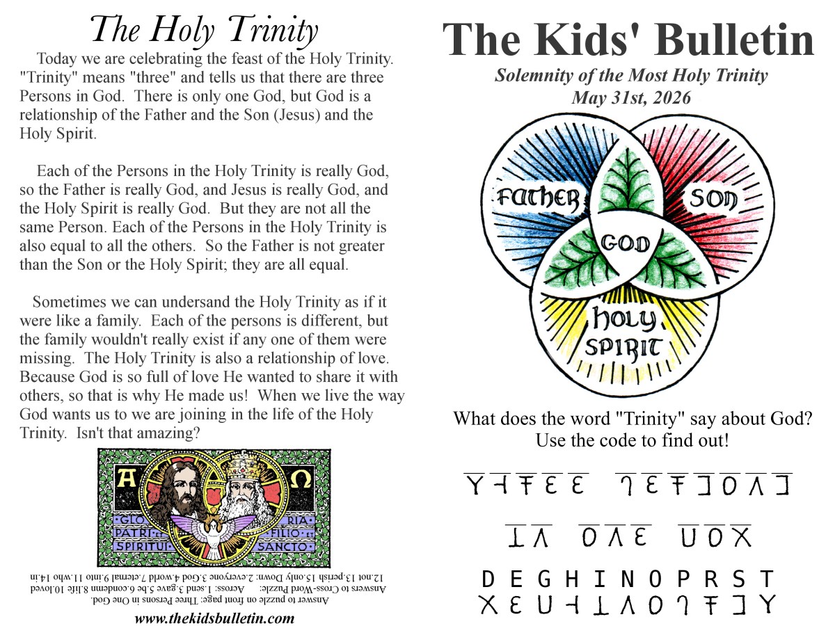The Kids’ Bulletin for The Solemnity of the Most Holy&nbsp;Trinity