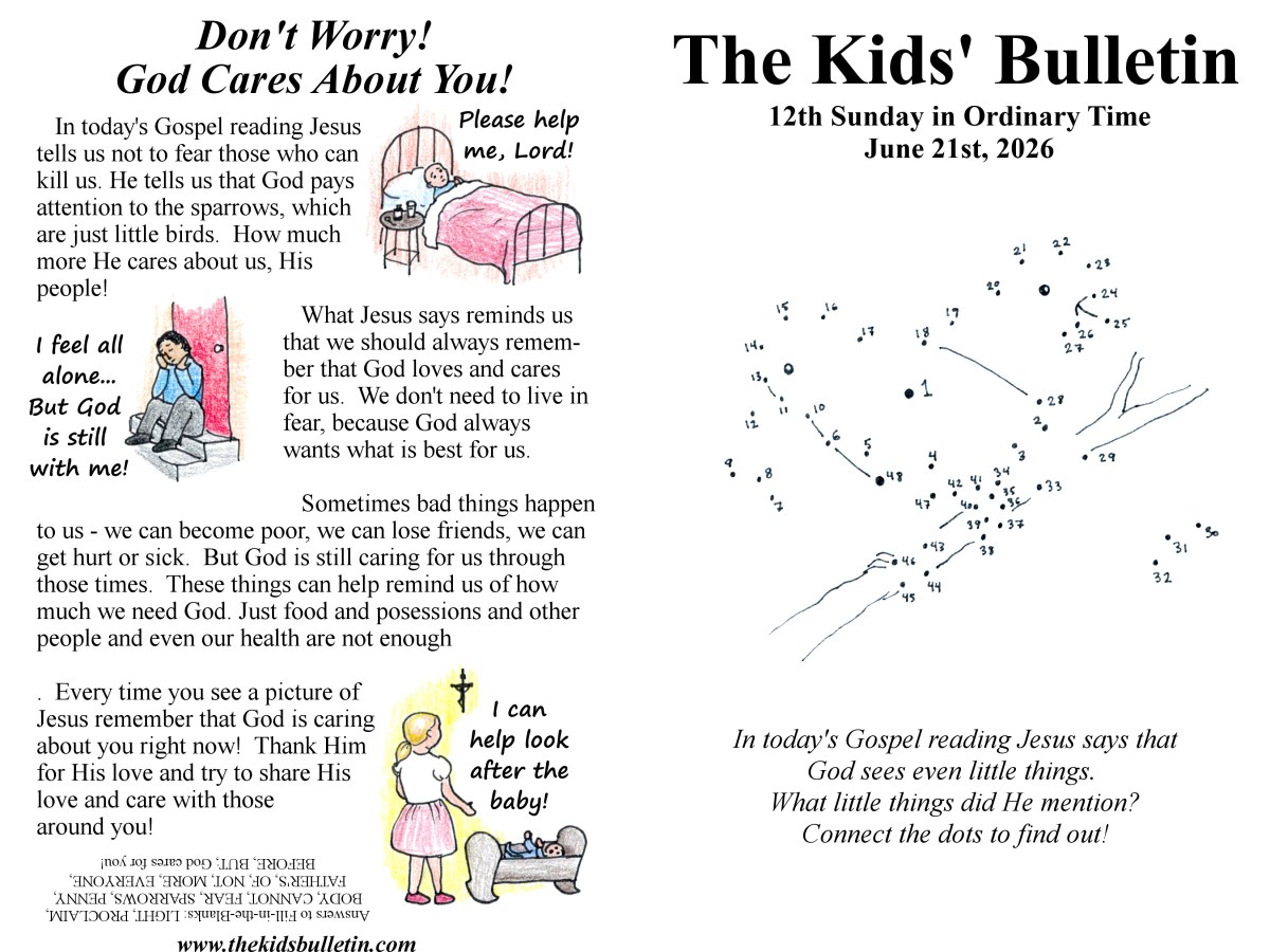 The Kids’ Bulletin for the 12th Sunday in Ordinary&nbsp;Time