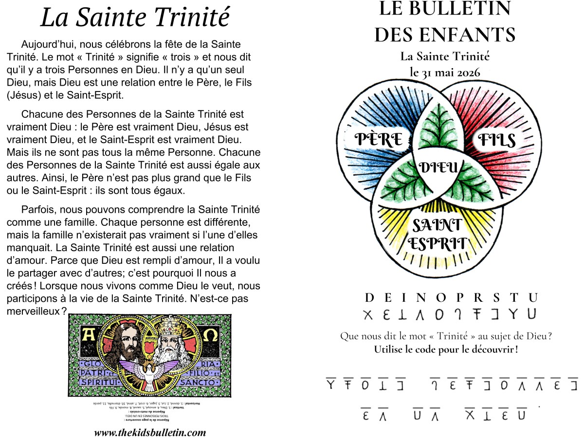 Le Bulletin des Enfants pour la fête de la Sainte&nbsp;Trinité