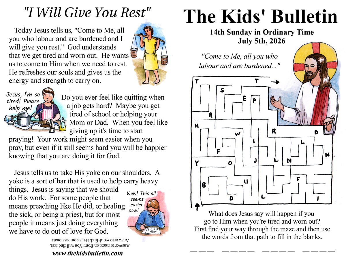 The Kids’ Bulletin for the 14th Sunday in Ordinary&nbsp;Time