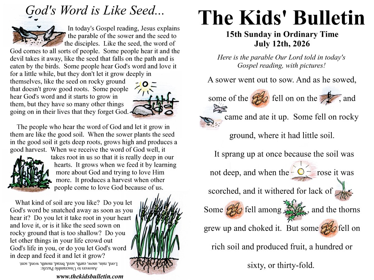 The Kids’ Bulletin for the 15th Sunday in Ordinary&nbsp;Time