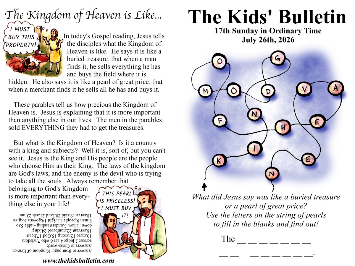 The Kids’ Bulletin for the 17th Sunday in Ordinary&nbsp;Time