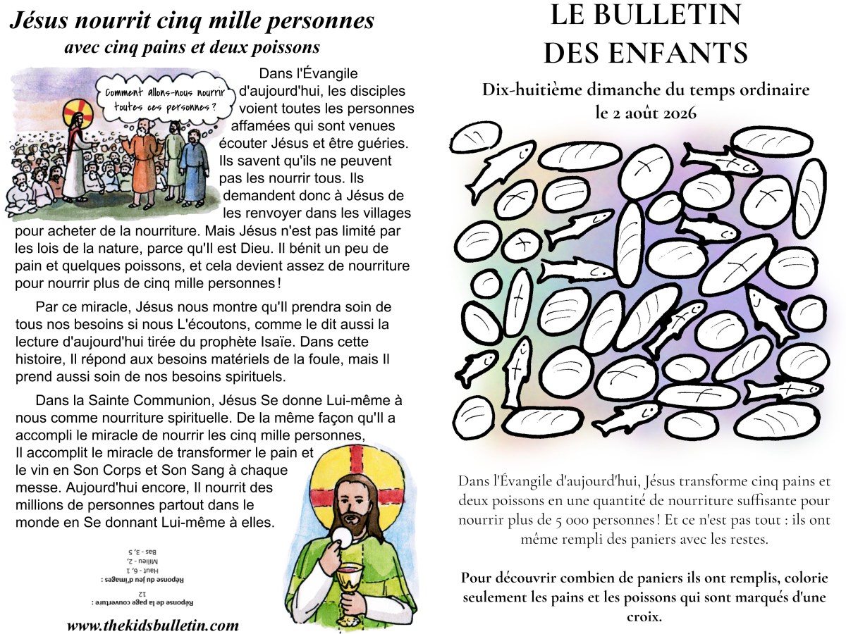 Le Bulletin des Enfants pour le dix-huitième dimanche du temps&nbsp;ordinaire