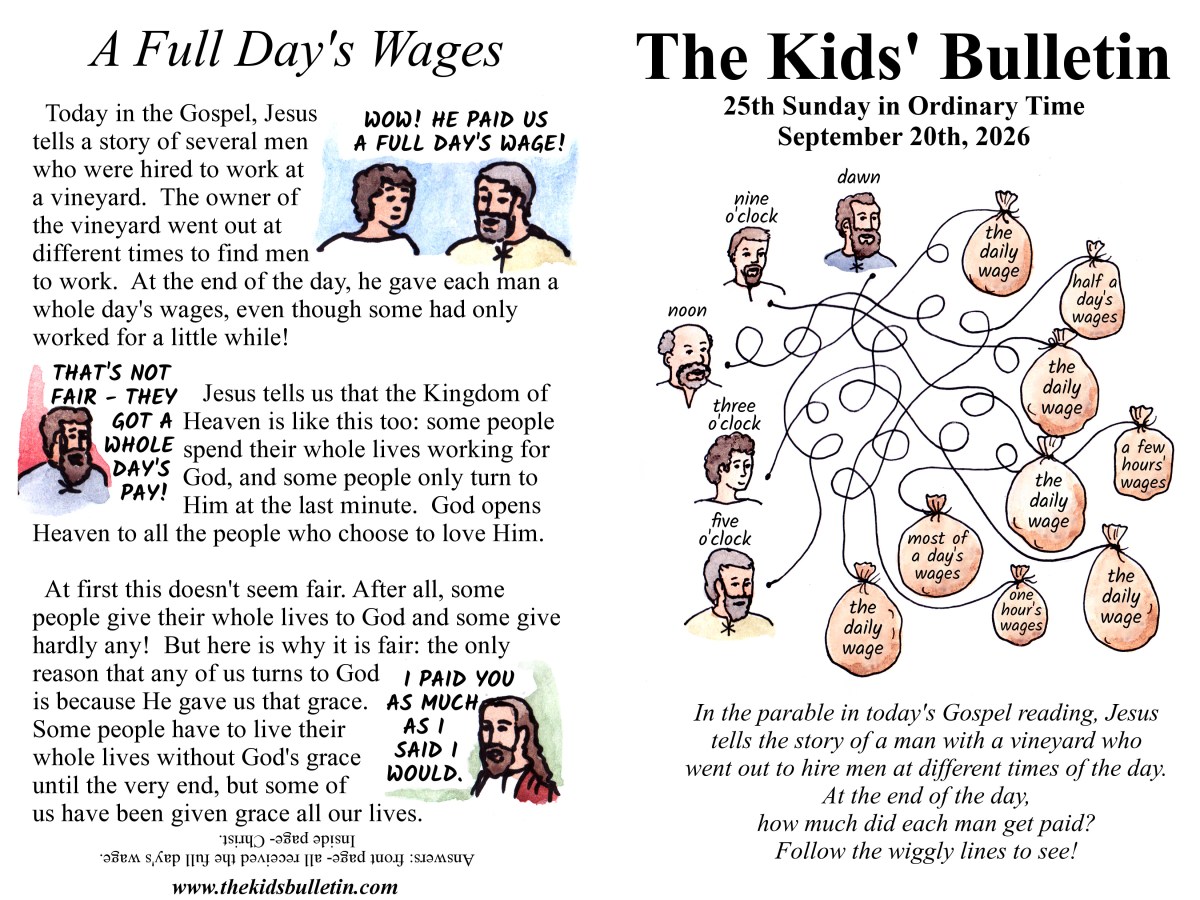 The Kids’ Bulletin for the 25th Sunday in Ordinary&nbsp;Time