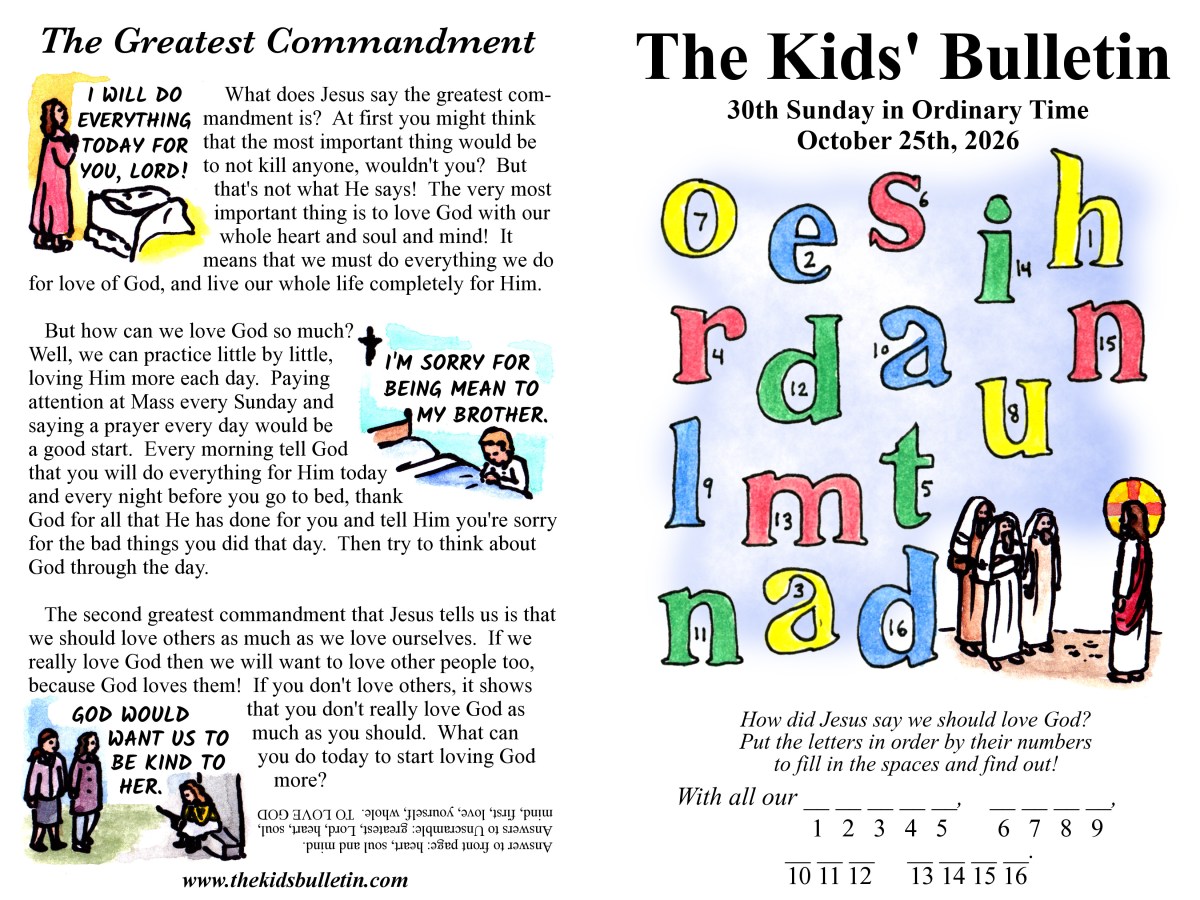 The Kids’ Bulletin for the 30th Sunday in Ordinary&nbsp;Time