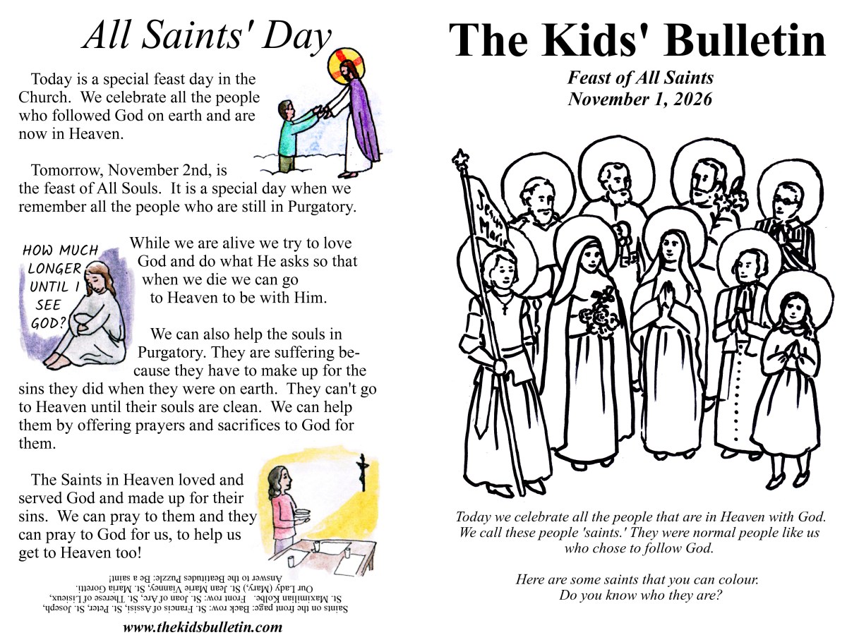The Kids’ Bulletin for the Solemnity of All&nbsp;Saints