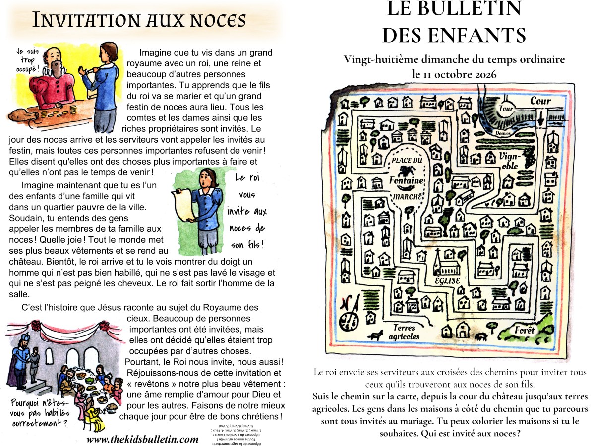 Le Bulletin des Enfants pour le 28e Dimanche du Temps&nbsp;Ordinaire